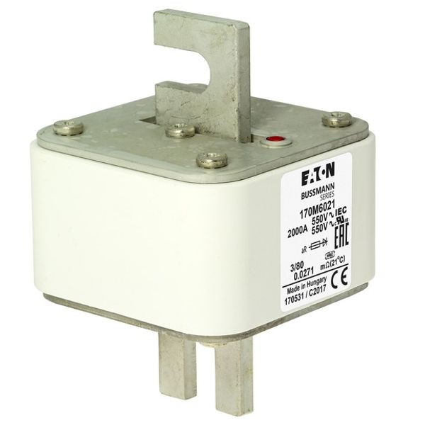 Fuse-link, high speed, 750 A, AC 1500 V, size 3, 74 x 96 x 112 mm, aR, IEC, single indicator image 4