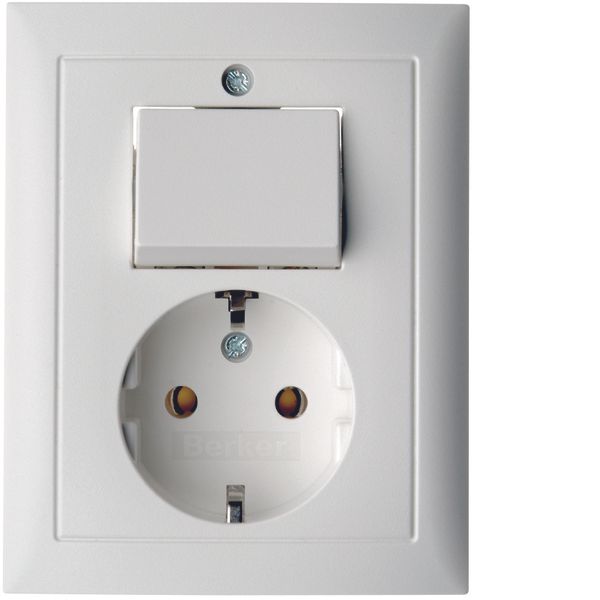SCHUKO socket outlet with cover plate, S.1, polar white matt image 1