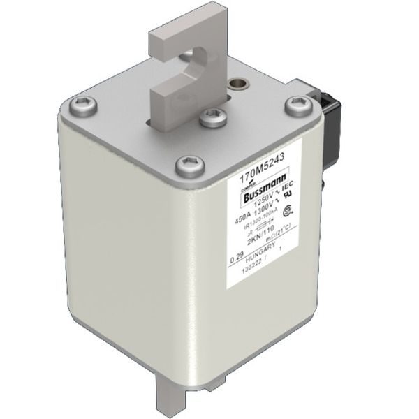 Fuse-link, high speed, 450 A, AC 1250 V, size 2, 61 x 77 x 138 mm, aR, DIN, IEC, single indicator image 3