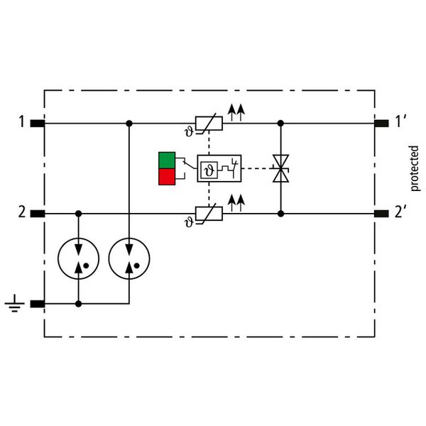 Modular combined arrester for 1 pair BLITZDUCTORconnect with fault ind image 3