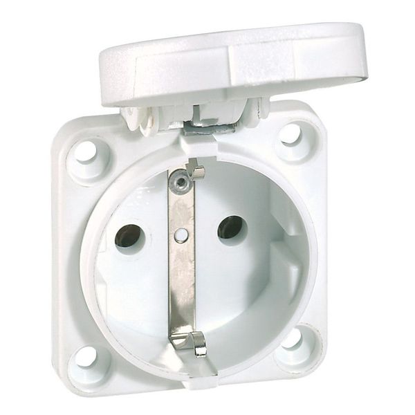 Panel mounting socket P17 - IP 54 - IK 09 - 250 V~ - 2P+E shutters - white image 2