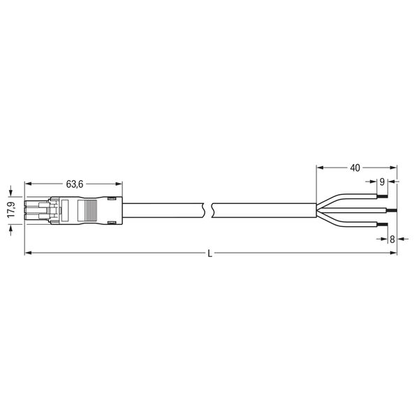 pre-assembled connecting cable Eca Socket/open-ended white image 5