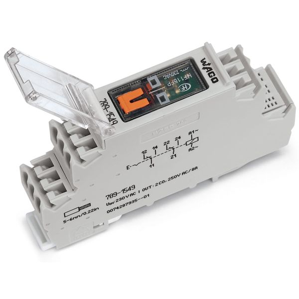 Relay module Nominal input voltage: 230 VAC 2 changeover contacts image 2