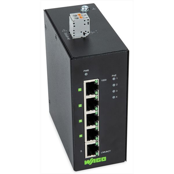 Industrial-ECO-Switch 5-port 1000Base-T 4 * Power over Ethernet black image 2