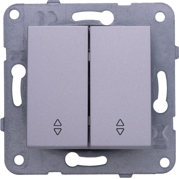 Karre Plus-Arkedia Silver Two Gang Switch-Two Way Switch image 1