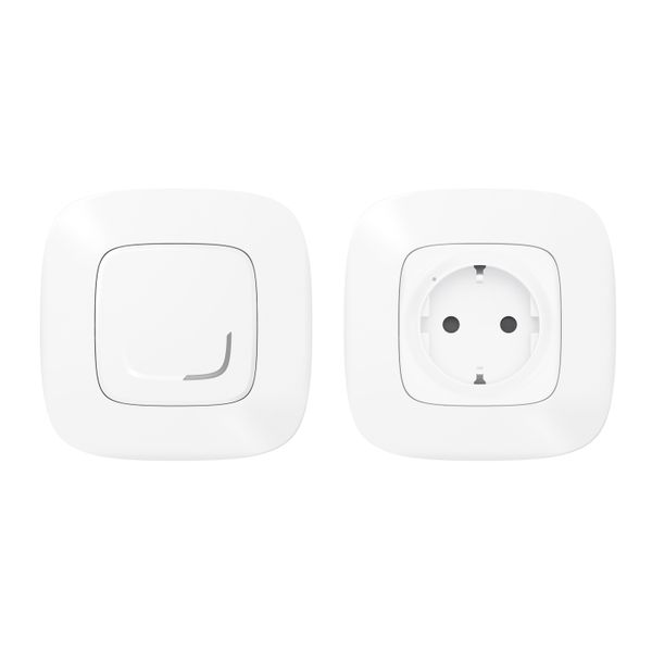 READY-TO-CONNECT OUTLET PACK - 1 SCHUKO  OUTLET+1 REMOTE SWITCH VALENA ALLURE WH image 1