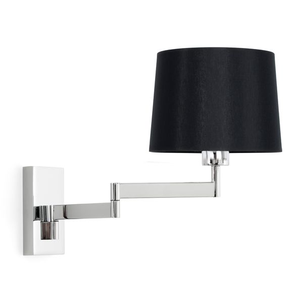 ARTIS ARTICULATED CHROME WALL LAMP BLACK LAMPSHADE image 2