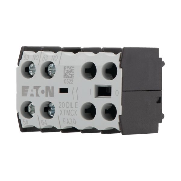 Auxiliary contact module, 2 pole, 2 N/O, Front fixing, Screw terminals, DILE(E)M, DILER image 6