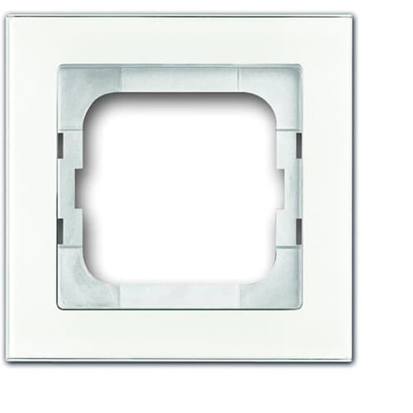 1721-280 Cover Frame Busch-axcent® white glass image 1