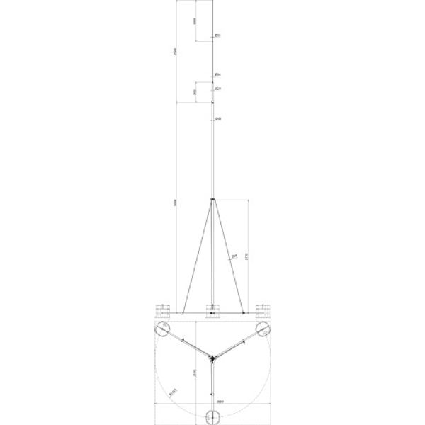 Air-term. rod D 40/22/16/10mm Al L 7500mm w. hinged tripod St/tZn -KIT image 2