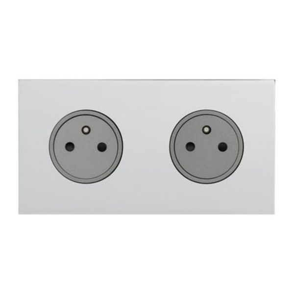 Art d'Arnould universe Epure double power socket 2P+E 16A 250V - mirror steel image 1