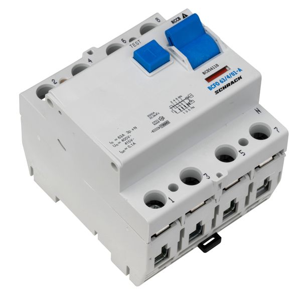 Residual current circuit breaker, 63A, 4-p, 100mA, type A image 3