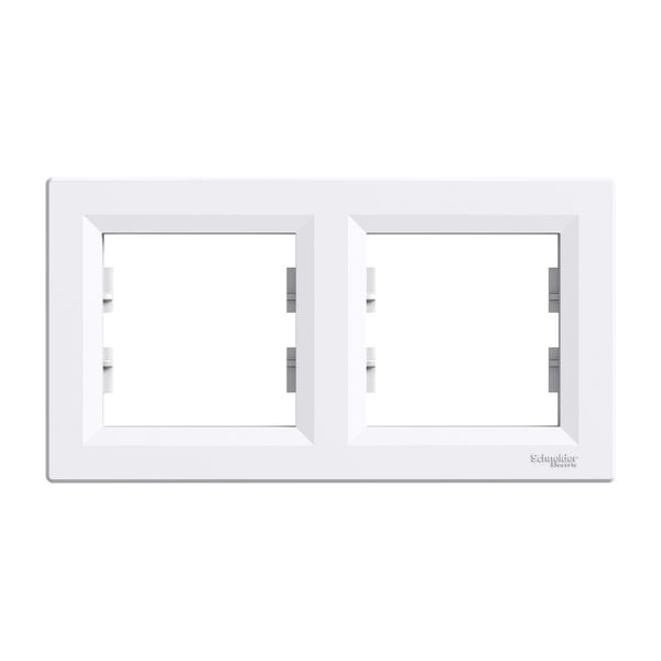 Asfora - horizontal 2-gang frame - white image 3
