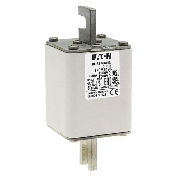 Fuse-link, high speed, 630 A, AC 1250 V, size 2, 61 x 75 x 138 mm, aR, DIN, IEC, type T indicator image 17