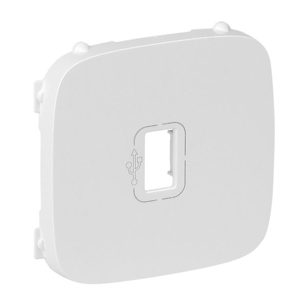 Cover plate Valena Allure - preconnected female USB socket - white image 1