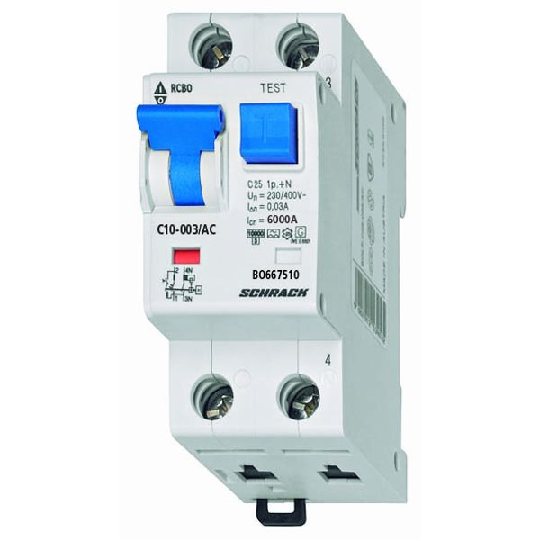 Combined MCB/RCD (RCBO) C06A/1+N/30mA/Type AC-6kA image 1