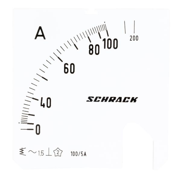 Scale Plate, 72x72mm, 100/200/5A AC image 1