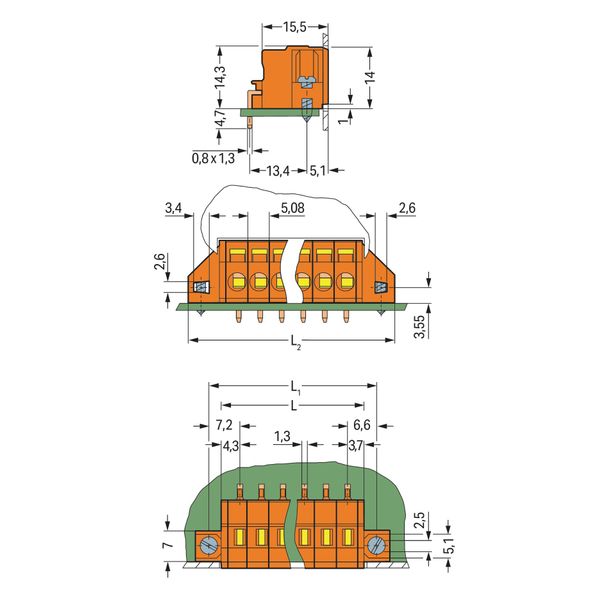 PCB terminal block 2.5 mm² Pin spacing 5.08 mm orange image 1