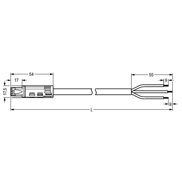 pre-assembled connecting cable;Eca;Socket/open-ended;white image 5