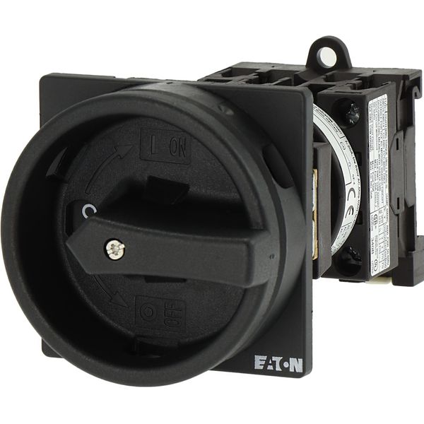 Main switch, T0, 20 A, rear mounting, 2 contact unit(s), 3 pole + N, STOP function, With black rotary handle and locking ring, Lockable in the 0 (Off) image 10