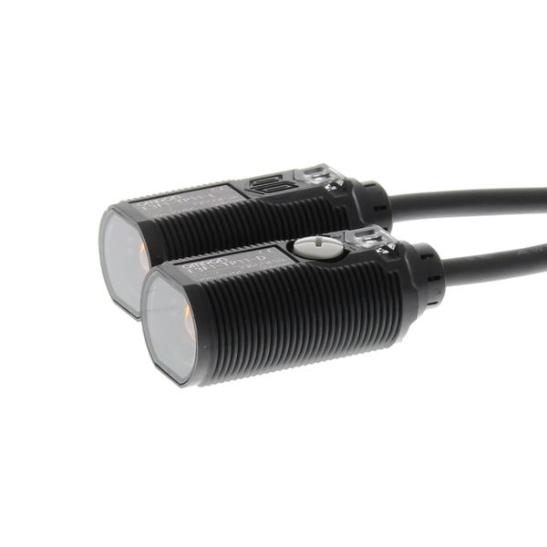 Photoelectric sensor, M18 threaded barrel, plastic, red LED, through-b image 3