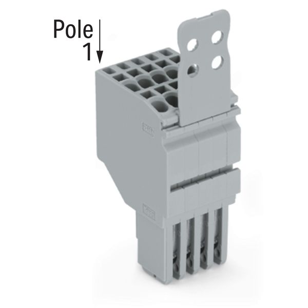 2-conductor female connector Push-in CAGE CLAMP® 1.5 mm² gray image 1