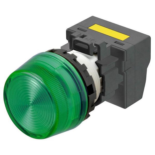 M22N Indicator, Plastic projected, Green, Green, 220/230/240 V AC, pus image 3