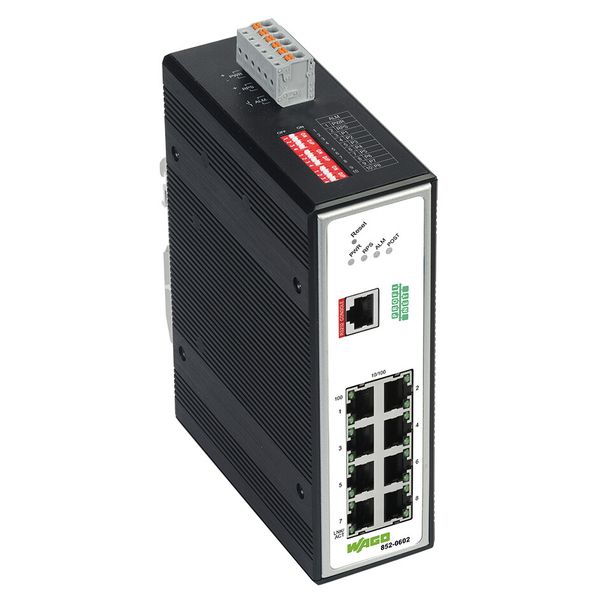 Industrial-Managed-Switch 8-port 100Base-TX PROFINET black metallic image 1