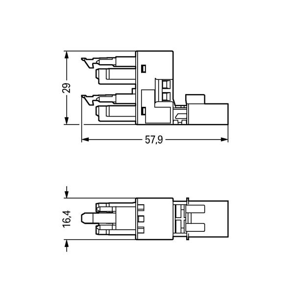 h-distribution connector 3-pole Cod. B light green image 3