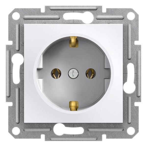 ASFORA 2P+F socket, screw, without frame, white image 1