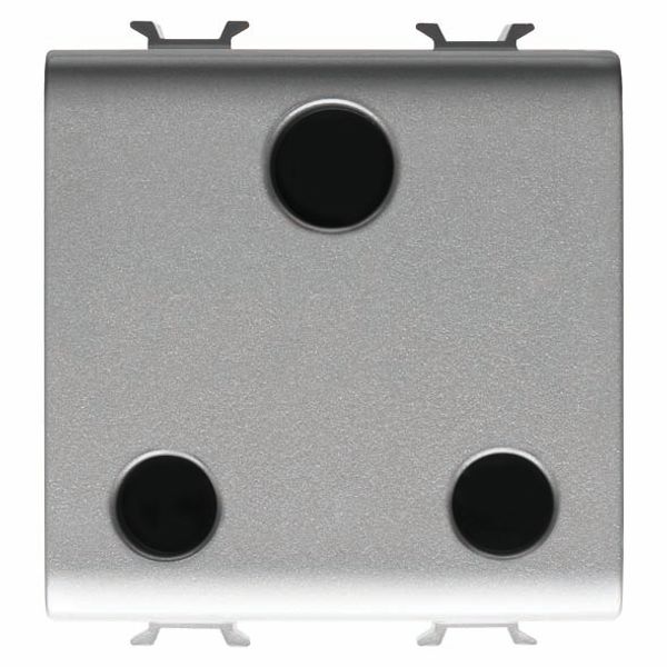 INDIAN/SOUTH AFRICAN STANDARD SOCKET-OUTLET 250V ac - 2P+E 16A - 2 MODULES - TITANIUM - CHORUSMART image 2