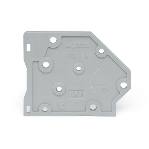 End plate snap-fit type 1.7 mm thick gray image 1