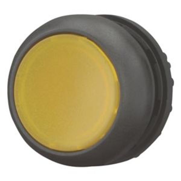 Illuminated pushbutton actuator, RMQ-Titan, Flush, momentary, yellow, Blank, Bezel: black image 2