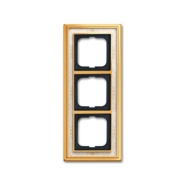 1723-836-500 Cover Frame Busch-dynasty® polished brass decor ivory white image 1