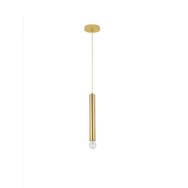 Gold Metal  Gold Fabric Wire  LED E27 1x12 Watt 230 Volt  IP20 Bulb Excluded  D: 4.5 H1: 35 H2: 180 cm Adjustable height image 1