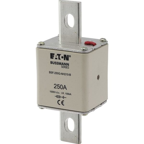 Fuse-link, high speed, 250 A, DC 1000 V, NH2, 54 x 61 x 150 mm, gBat, IEC, bolted connection image 2