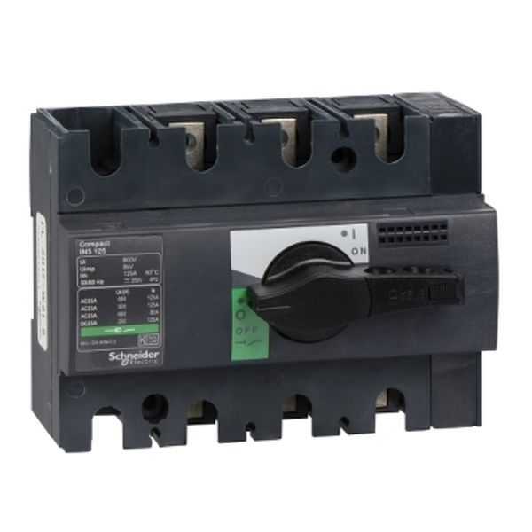 switch disconnector, Compact INS125 , 125 A, standard version with black rotary handle, 3 poles image 2