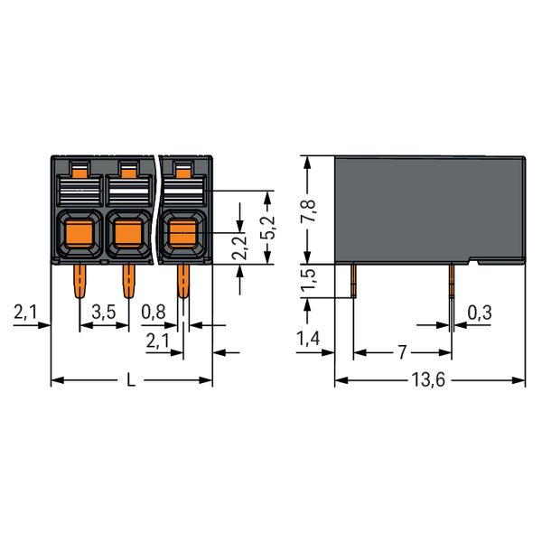 THR PCB terminal block push-button 1.5 mm², black image 2