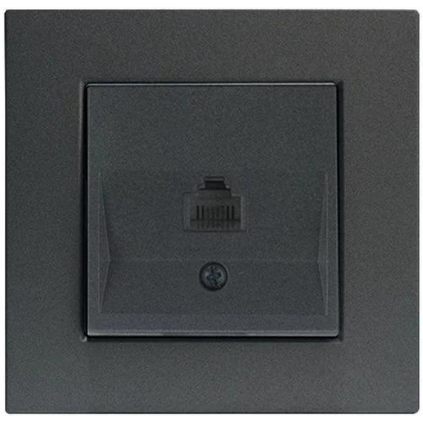 Novella Dark Grey One Gang Data Socket (CAT6) image 1