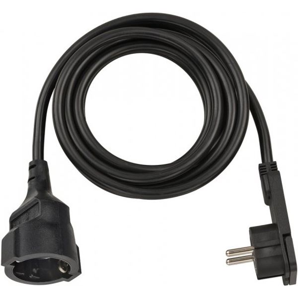 Short Extension Cable With Angled Flat Plug 3m H05VV-F3G1.5 black image 1