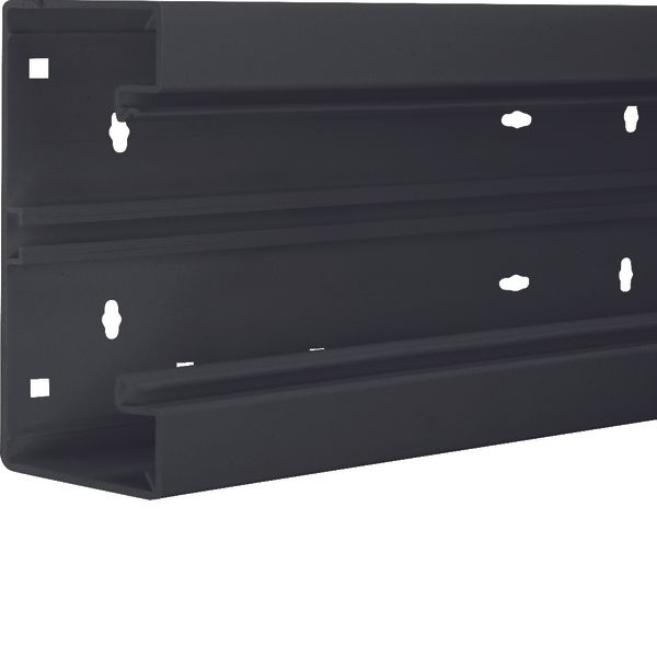 Wall trunking base front mounted BR 68x130mm lid 80mm of pvc in graphi image 1