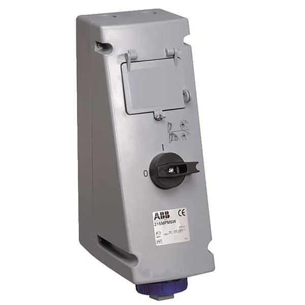 Switched interlocked socket-outlet with MCB, 6h, 16A, IP67, 2P+E image 2
