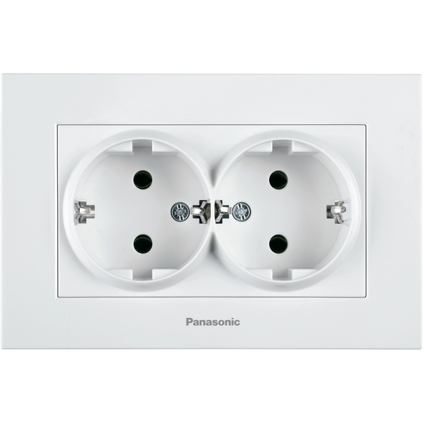 Karre Plus White Two Gang Earthed Socket image 1