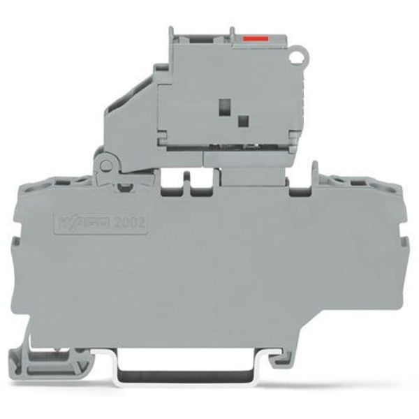 2002-1911/1000-541 2-conductor fuse terminal block; with pivoting fuse holder; with additional jumper position image 1