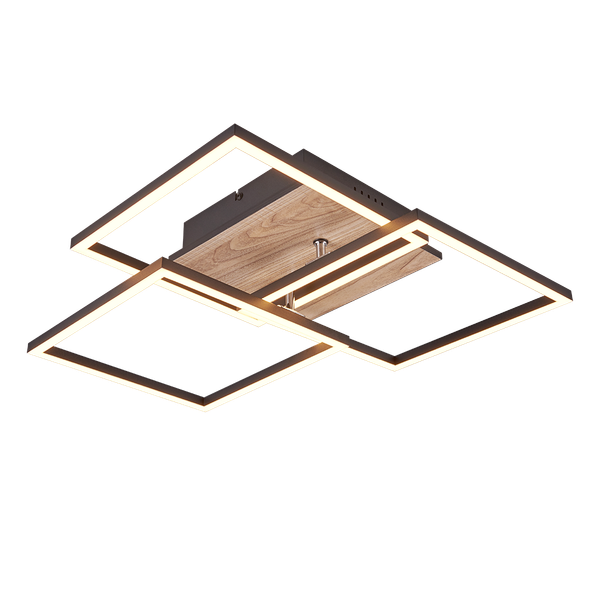 Mobile LED ceiling lamp matt black/wood image 1