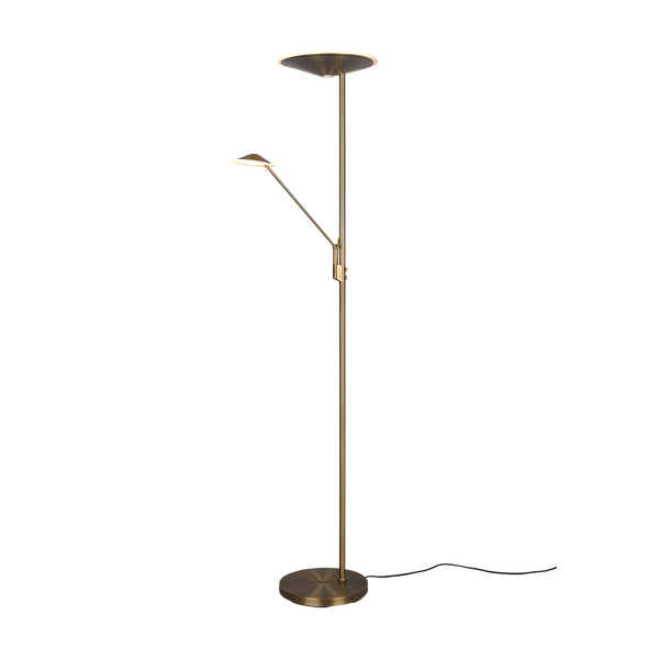 Brantford LED floor lamp antique brass image 1