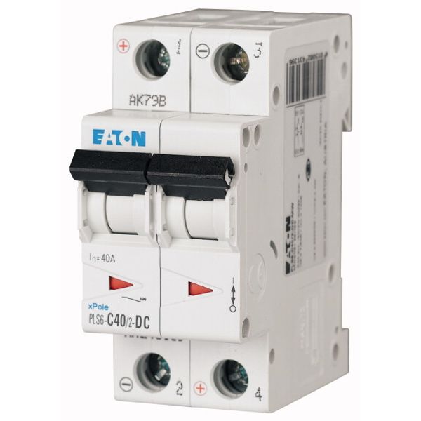 Miniature circuit breaker (MCB), 40 A, 2p, characteristic: C, DC image 1