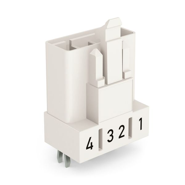 Plug for PCBs straight 4-pole white image 1