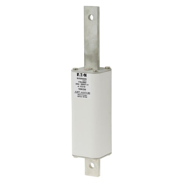 Fuse-link, high speed, 400 A, AC 2000 V, Size 1, 51 x 51 x 264 mm, aR, IEC, single indicator, centre bolted image 3