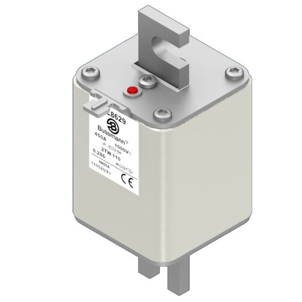 Fuse-link, high speed, 450 A, AC 1000 V, Size 2, 61 x 75 x 141 mm, aR, DIN, IEC, single indicator image 2